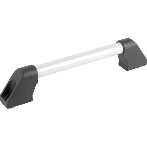 Tubular Handle A=600, L=624, H=55, Form:A, Aluminum Natural Ground And Anodized, Comp:Thermoplastic